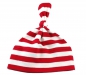 Preview: 1 Knoten Babymütze mit Namen, Farbe: rot/weiß-gestreift