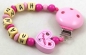 Preview: Schnullerkette mit Name "Herz Prinzessin" in babyrosa/pink