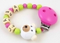 Preview: Schnullerkette mit Name "Bär" in lemon/pink