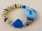 Preview: Schnullerkette mit Name "Herz" in mittelblau/babyblau