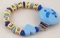 Preview: Schnullerkette mit Name "Herz" in babyblau/mittelblau