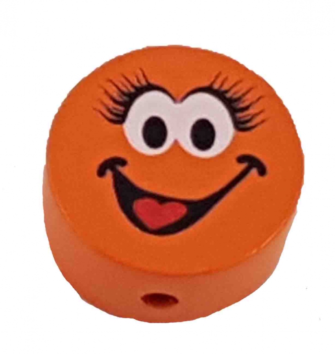 Motivperle Smiley Girl in orange