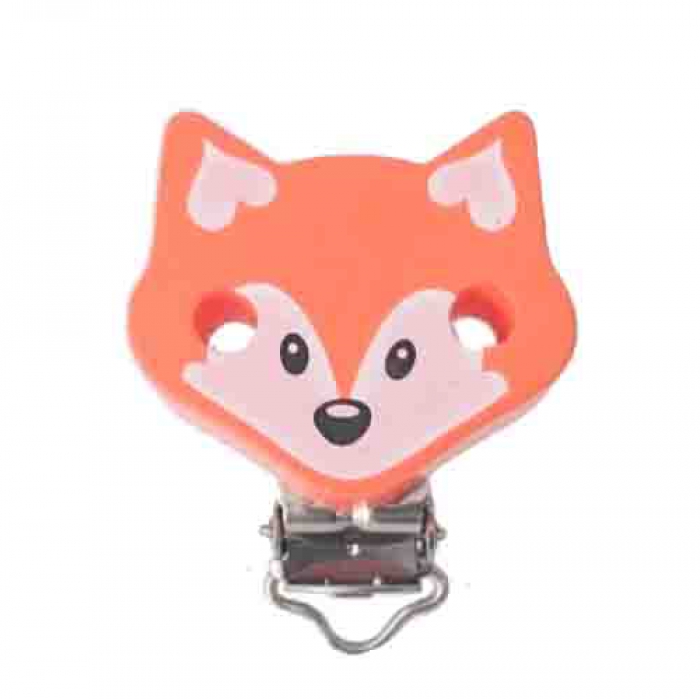 Schnullerkette Clip Figurenclip Fuchs orange